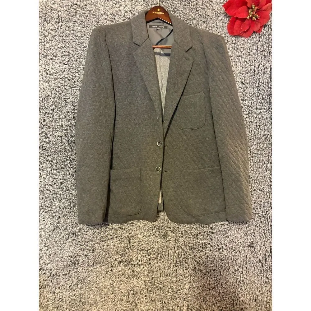 Slate & Stone Men's Gray Blazer XL Single-Breasted Two-Button